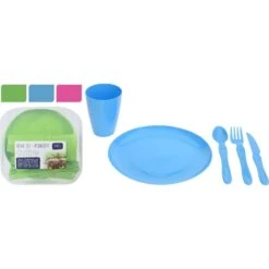 Merkloos Picknick Set 31 Delig Plastic 3 Assorti Kleuren -Patisse Verkoop 101 0449 1 3