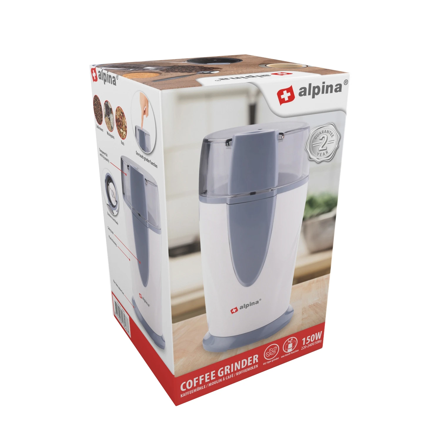 Alpina Koffiemolen Electrisch 150W 1 Alpina Koffiemolen Electrisch 150W