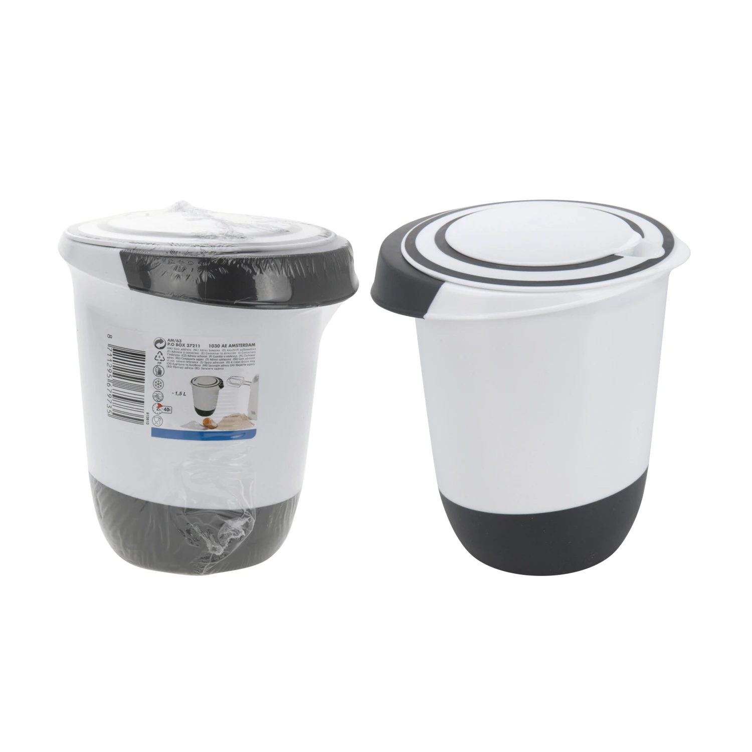 Merkloos Roerkom Met Deksel 1.5L 3 Merkloos Roerkom Met Deksel 1.5L - Afbeelding 3