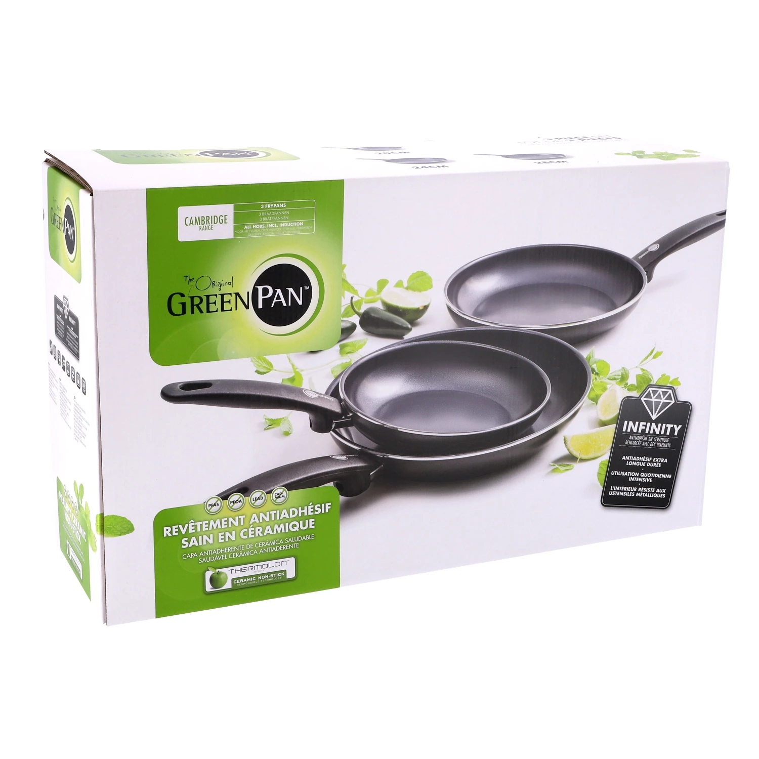 Greenpan Cambridge Black Koekenpan Set 3 Stuks20 Cm, 24 Cm En 28 Cm 1 Greenpan Cambridge Black Koekenpan Set 3 Stuks20 Cm, 24 Cm En 28 Cm
