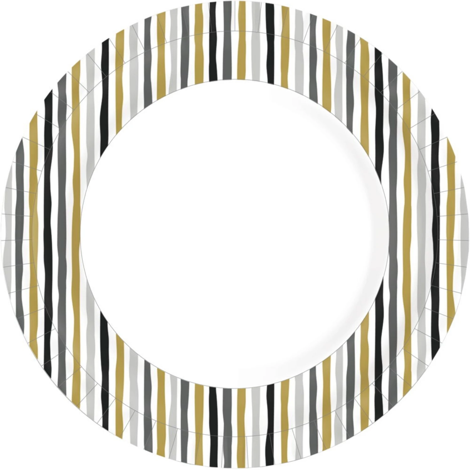 Borden Stripes Black & Gold 22 Cm 10 Stuks 2 Borden Stripes Black & Gold 22 Cm 10 Stuks - Afbeelding 2