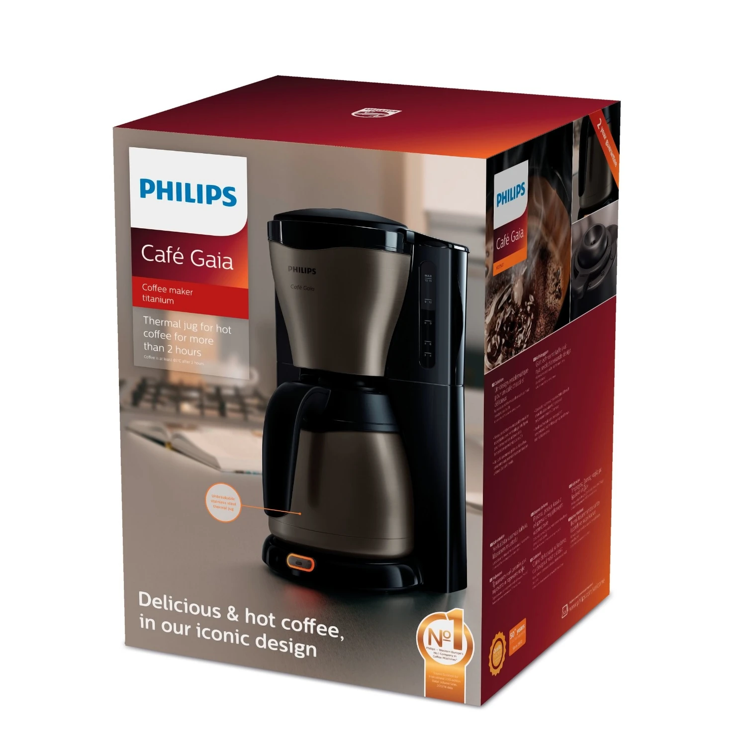 Philips Café Gaia Koffiezetapparaat HD7547/80 Met Thermische Kan 3 Philips Café Gaia Koffiezetapparaat HD7547/80 Met Thermische Kan - Afbeelding 3